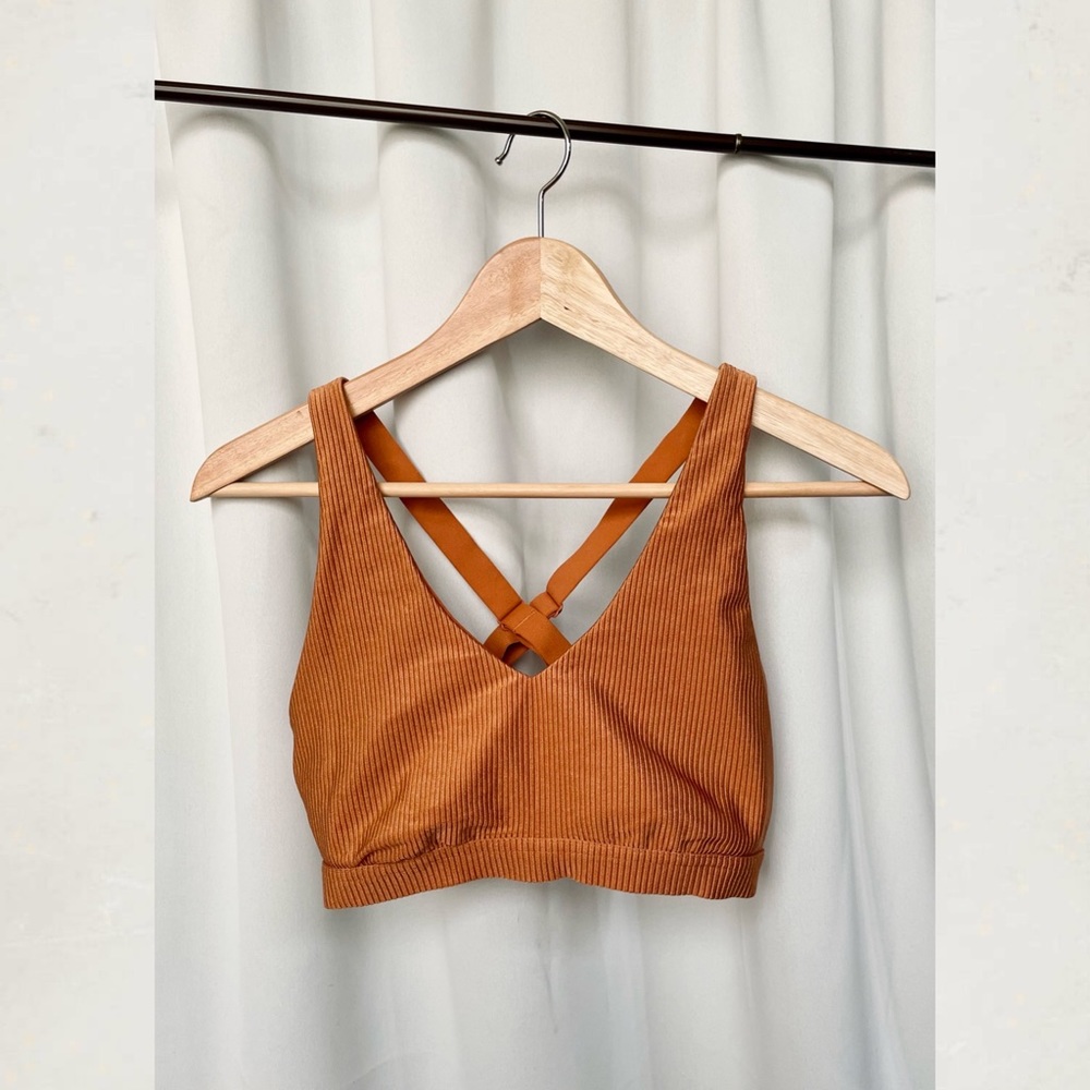 Aerie Offline Ribbed Shine Strappy Back Sports Bra